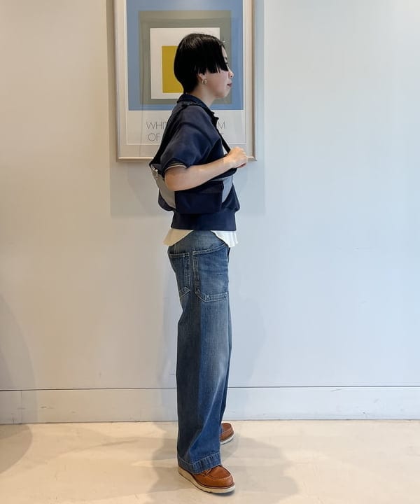 ミナミマリコさんの「BEAMS WOMEN｜ハーフジップ ショートスリーブ スウェット」を使ったコーディネート