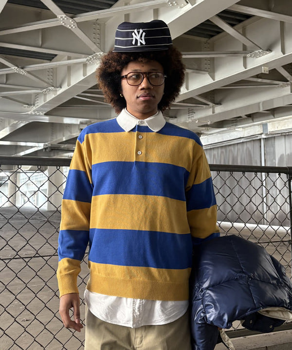 NADEL ナデールさんの「BEAMS WOMEN｜ワイドフィット 7ゲージ ラガー ニットポロシャツ」を使ったコーディネート