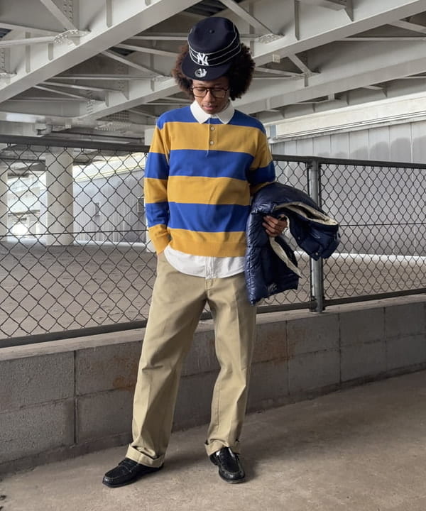 NADEL ナデールさんの「BEAMS WOMEN｜ワイドフィット 7ゲージ ラガー ニットポロシャツ」を使ったコーディネート