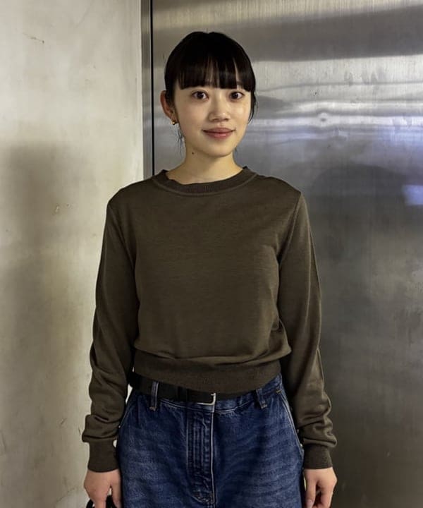 野村 美紅さんの「BEAMS WOMEN｜TAN / テンセルウール ロングスリーブ Tシャツ」を使ったコーディネート