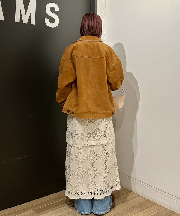 早川 萌子さんの「BEAMS WOMEN｜レース ベルカフス ロングスリーブ ワンピース」を使ったコーディネート