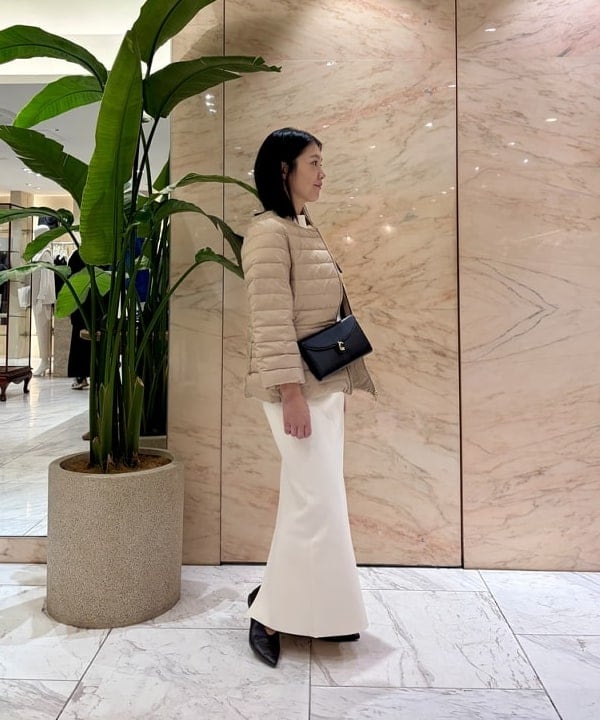 小笠原 楓さんの「BEAMS WOMEN｜シンプル モックネック ニット .M」を使ったコーディネート