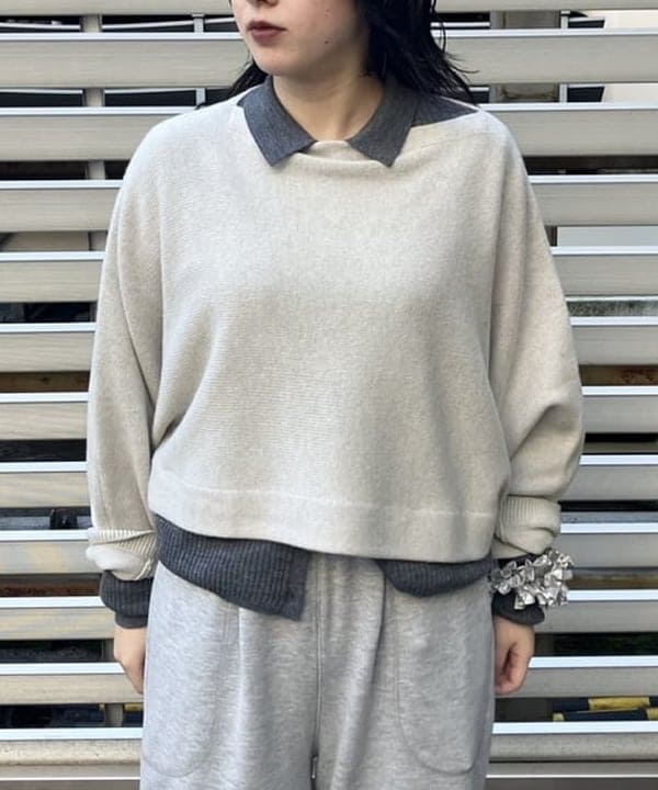 晶さんの「BEAMS WOMEN｜リブ ポロ カーディガン」を使ったコーディネート