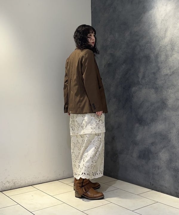 星野 真依さんの「BEAMS WOMEN｜レース ベルカフス ロングスリーブ ワンピース」を使ったコーディネート