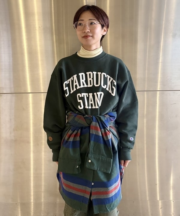 みりさんの「ビッグ タータン バスク シャツ」を使ったコーディネート