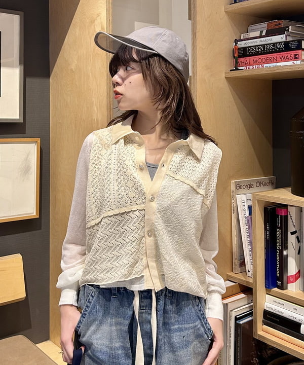 ナツハさんの「BEAMS WOMEN｜maturely / オープン ワーク レイヤード カーディガン」を使ったコーディネート