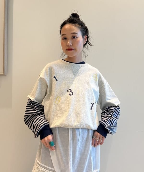 清水 彩乃さんの「BEAMS WOMEN｜スウィッチ ボーダー ロングスリーブ」を使ったコーディネート