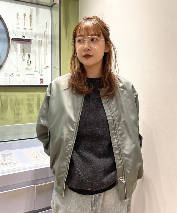 大木さんの「BEAMS WOMEN｜ギャザー アーム MA-1」を使ったコーディネート