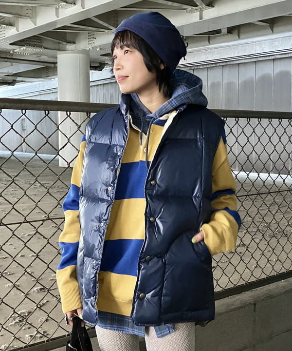 みやさかさんの「BEAMS WOMEN｜ワイドフィット 7ゲージ ラガー ニットポロシャツ」を使ったコーディネート