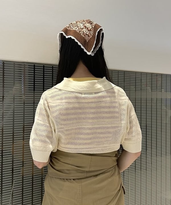 清水 彩乃さんの「BEAMS WOMEN｜オープン ワーク ポロ」を使ったコーディネート