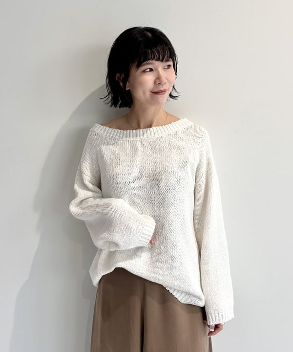 AONO SHIKAMAさんの「BEAMS WOMEN｜コットン ローゲージ ロングスリーブ プルオーバー」を使ったコーディネート