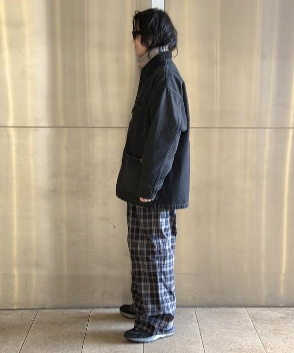 うえきんぐさんの「チェック ワイド イージーパンツ【ワイドストレートフィット】」を使ったコーディネート