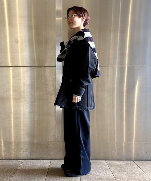 みりさんの「【別注】LACOSTE / ボーダー ロングスリーブ Tシャツ」を使ったコーディネート