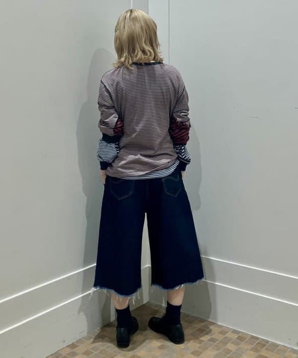 小原 もこさんの「BEAMS WOMEN｜スウィッチ ボーダー ロングスリーブ」を使ったコーディネート