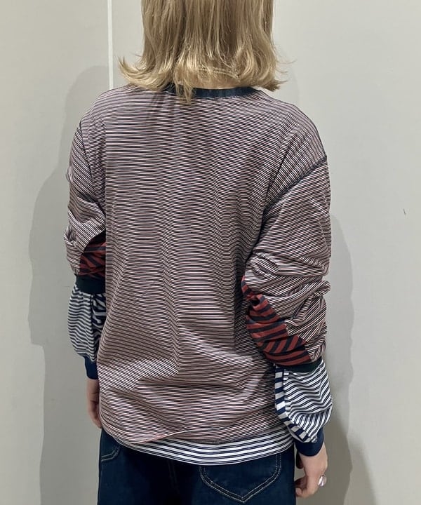 小原 もこさんの「BEAMS WOMEN｜スウィッチ ボーダー ロングスリーブ」を使ったコーディネート