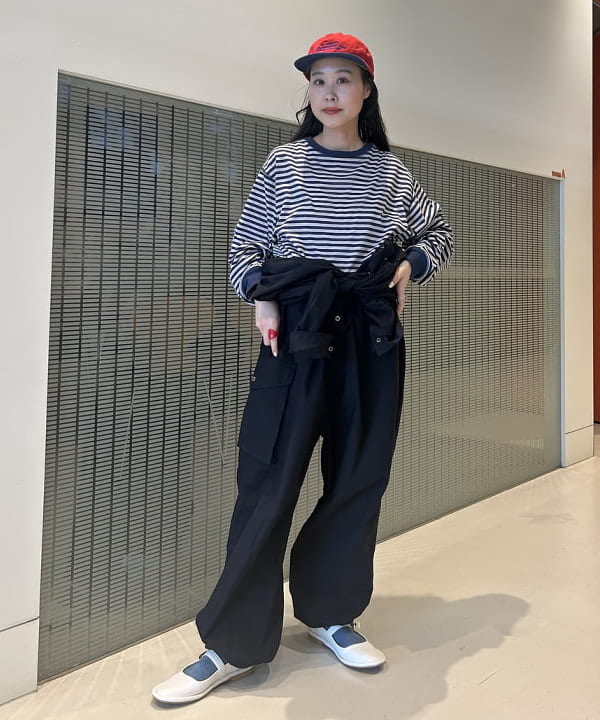 清水 彩乃さんの「BEAMS WOMEN｜スウィッチ ボーダー ロングスリーブ」を使ったコーディネート