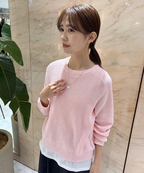 茂野 真楓さんの「BEAMS WOMEN｜5ゲージ コットン 畦編み プルオーバー」を使ったコーディネート