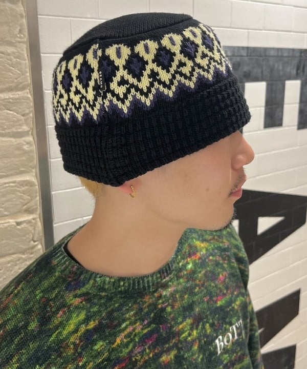 梨本 湖太郎さんの「BEAMS WOMEN｜ジャカード ニット バケットハット」を使ったコーディネート