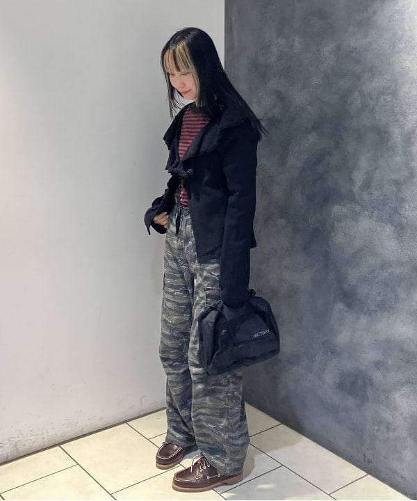 にしだてさんの「BEAMS WOMEN｜リップストップ ミリタリー パンツ」を使ったコーディネート