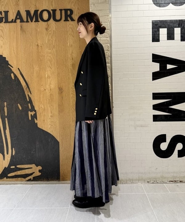 ヒライさんの「BEAMS WOMEN｜ne Quittez pas / ボイル ストライプ パネル ワンピース」を使ったコーディネート