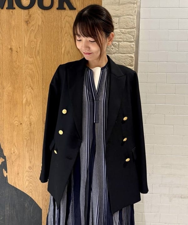 ヒライさんの「BEAMS WOMEN｜ne Quittez pas / ボイル ストライプ パネル ワンピース」を使ったコーディネート