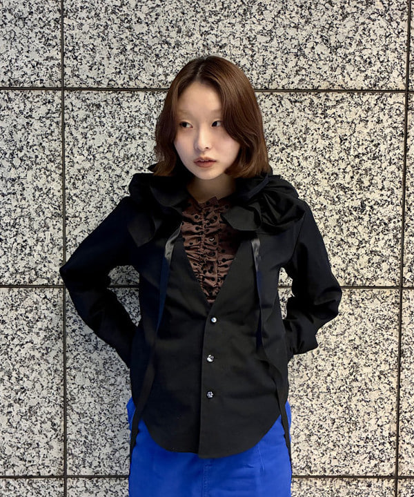 水野 萌香さんの「BEAMS WOMEN｜ドット センター ギャザー ブラウス」を使ったコーディネート