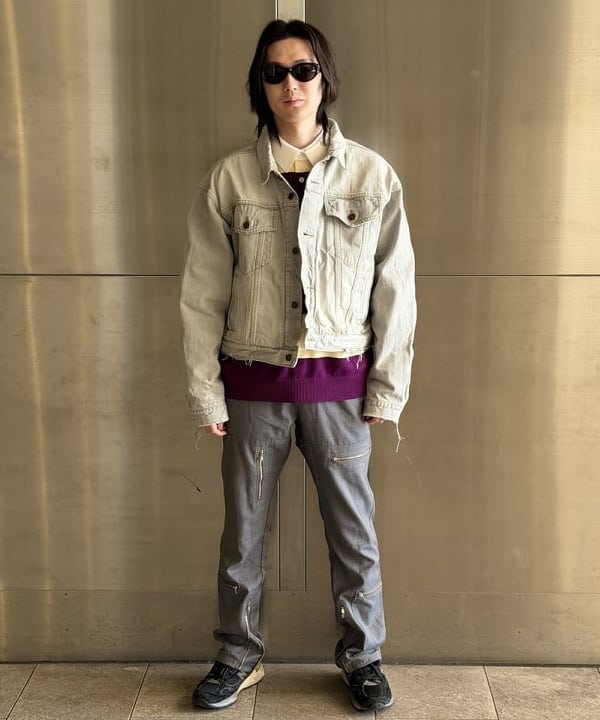 うえきんぐさんの「ワイドショート ダメージ デニム ジャケット」を使ったコーディネート