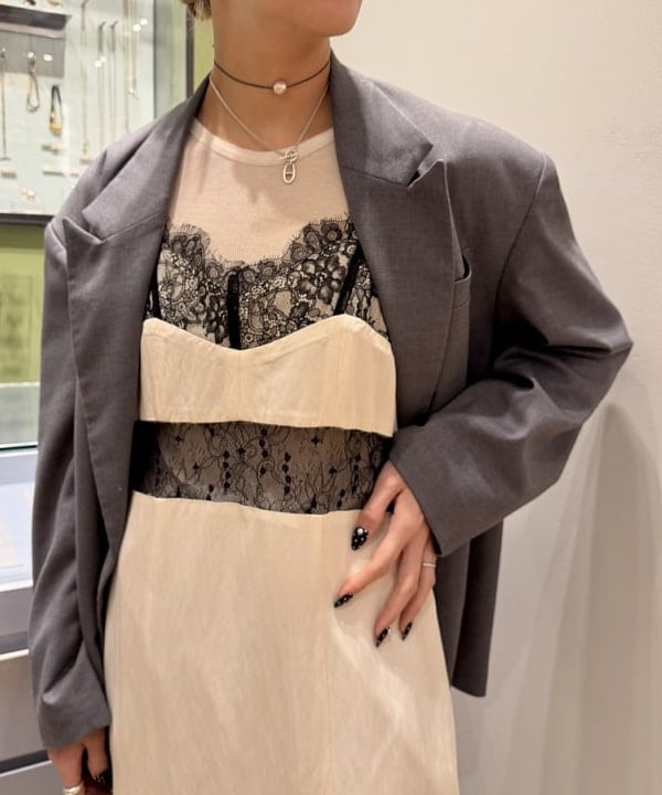 れいなさんの「BEAMS WOMEN｜レース キリカエ キャミワンピース」を使ったコーディネート