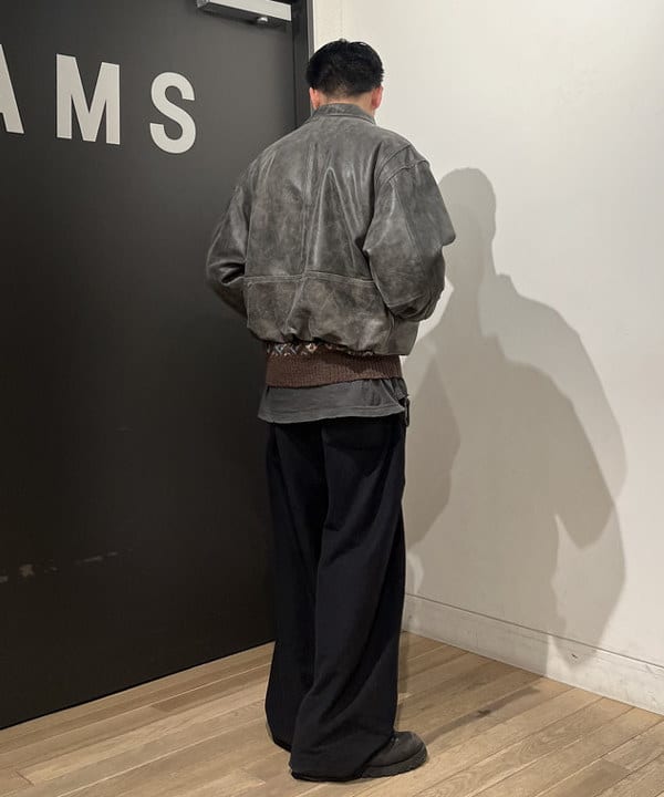 BANさんの「BEAMS WOMEN｜ワイドショートフィット ゴートレザー ジップブルゾン」を使ったコーディネート