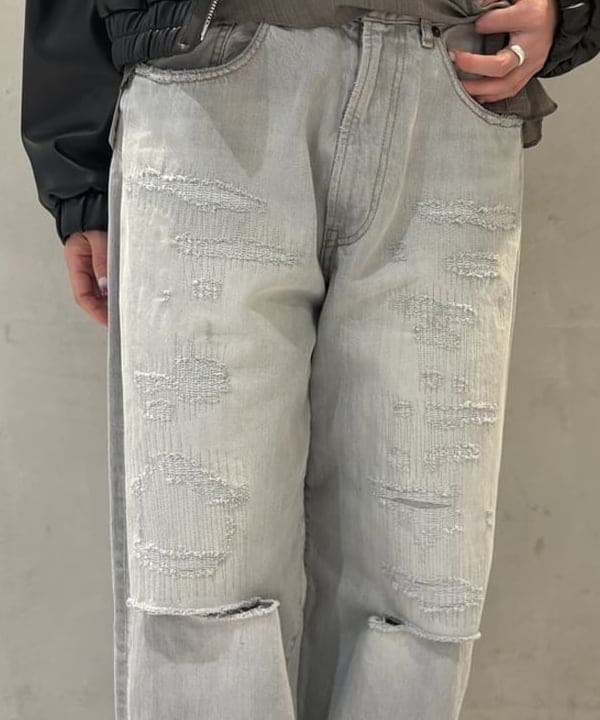 中平 あみさんの「BEAMS WOMEN｜フェイクレザー ジップ ブルゾン」を使ったコーディネート