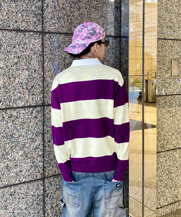 はるひむさんの「BEAMS WOMEN｜ワイドフィット 7ゲージ ラガー ニットポロシャツ」を使ったコーディネート