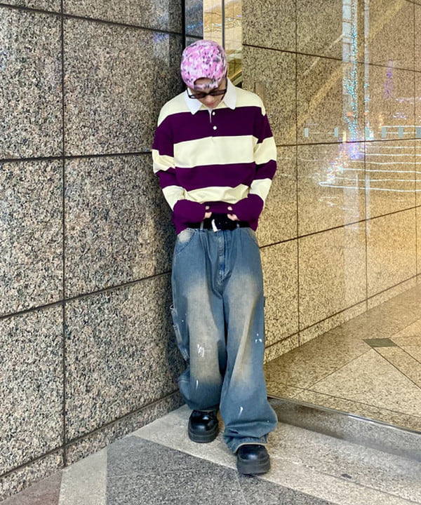 はるひむさんの「BEAMS WOMEN｜ワイドフィット 7ゲージ ラガー ニットポロシャツ」を使ったコーディネート