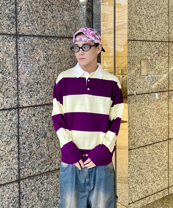 はるひむさんの「BEAMS WOMEN｜ワイドフィット 7ゲージ ラガー ニットポロシャツ」を使ったコーディネート