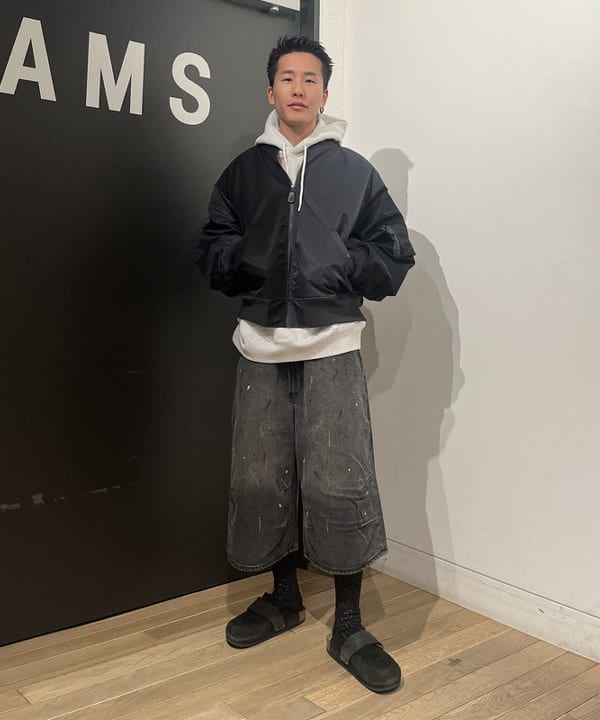 BANさんの「BEAMS WOMEN｜【ワイドフィット】クレイジー MA-1」を使ったコーディネート