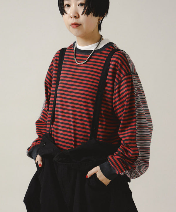 ミナミマリコさんの「BEAMS WOMEN｜スウィッチ ボーダー ロングスリーブ」を使ったコーディネート