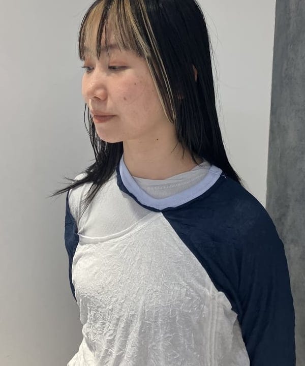 にしだてさんの「BEAMS WOMEN｜リブ クルー 3/4」を使ったコーディネート