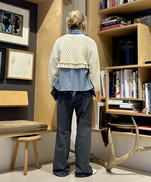 小原 もこさんの「BEAMS WOMEN｜レース ニット ボレロ」を使ったコーディネート