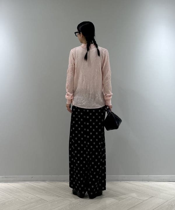 ササキさんの「BEAMS WOMEN｜シアー リブ ニット ポロ カーディガン」を使ったコーディネート