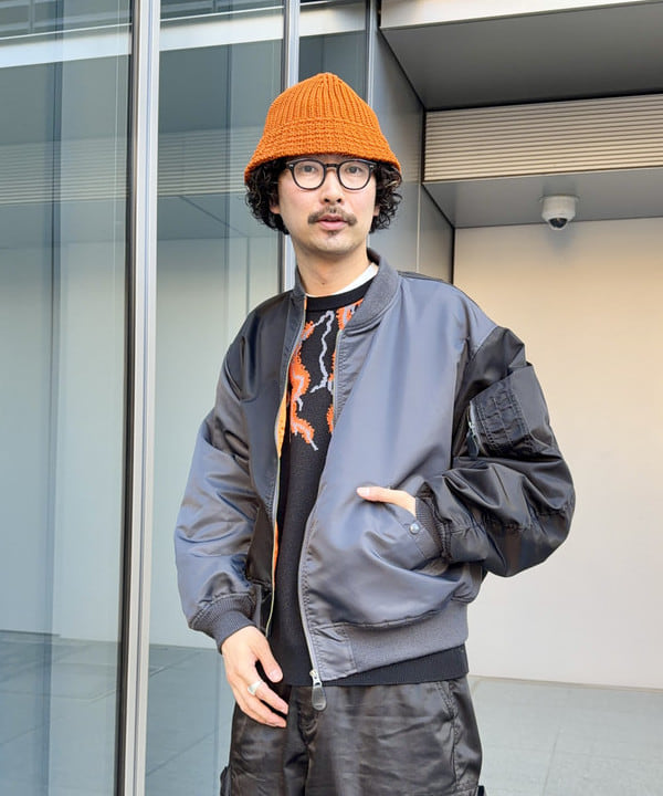 BAKU(東江 漠)さんの「BEAMS WOMEN｜【ワイドフィット】クレイジー MA-1」を使ったコーディネート