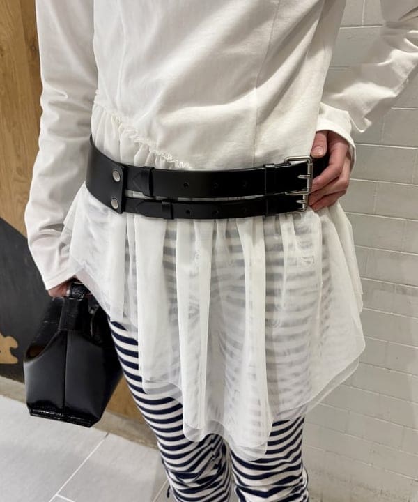 amaさんの「BEAMS WOMEN｜チュール キリカエ アシンメトリー ヘム Tシャツ」を使ったコーディネート