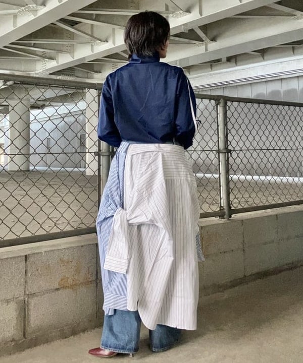 みやさかさんの「BEAMS WOMEN｜フェード ダメージ デニムパンツ 【ワイドストレートフィット】」を使ったコーディネート