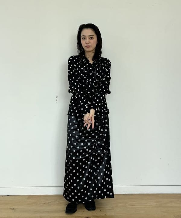 ドット柄コーデ