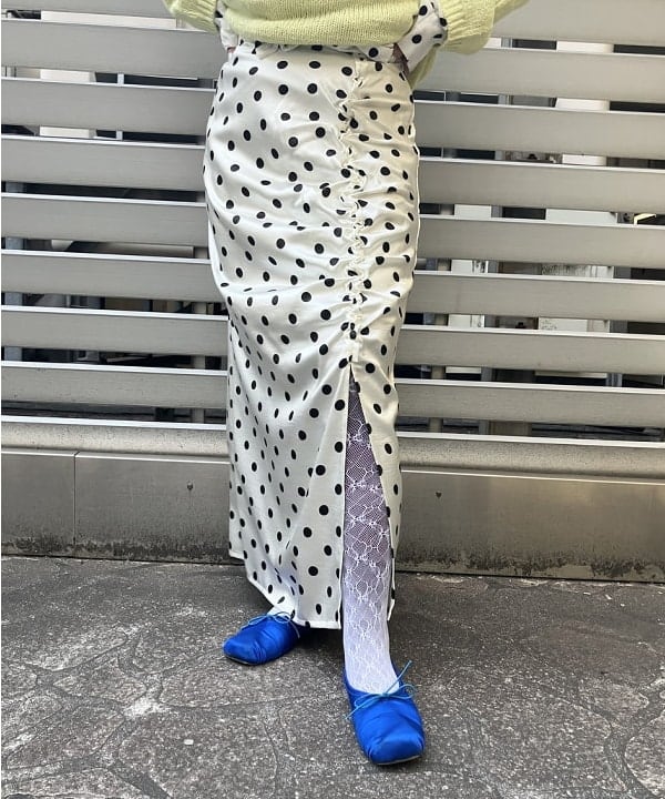 晶さんの「BEAMS WOMEN｜ドット クリンクル フリル シャツ」を使ったコーディネート