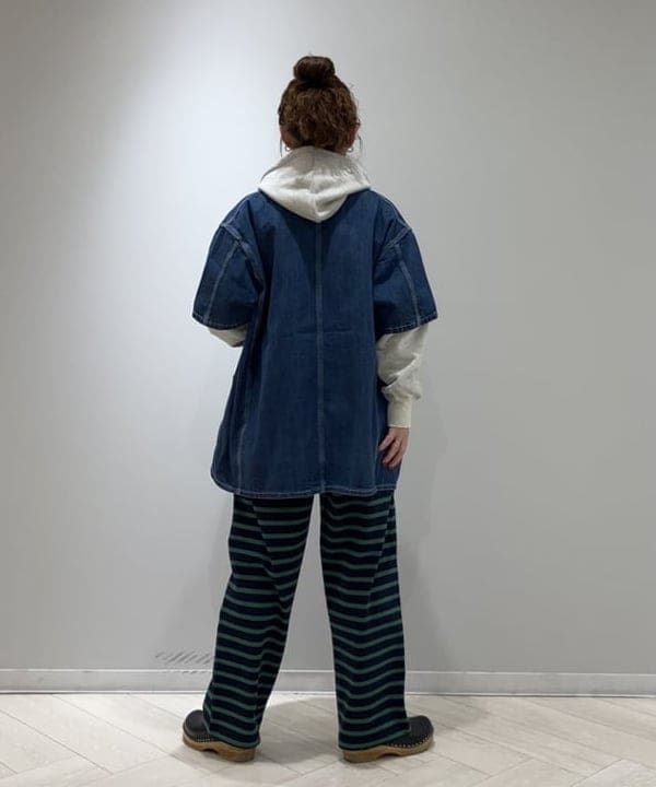 モモさんの「BEAMS WOMEN｜デニム カバーオール ショートスリーブ」を使ったコーディネート