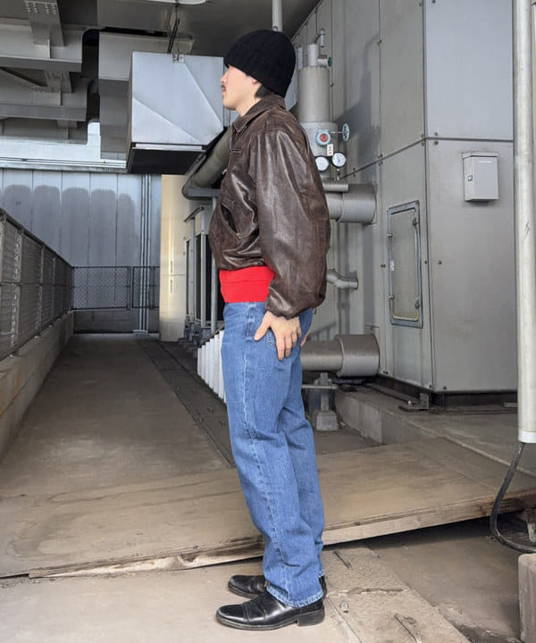 しゅうとさんの「BEAMS WOMEN｜ワイドショートフィット ゴートレザー ジップブルゾン」を使ったコーディネート