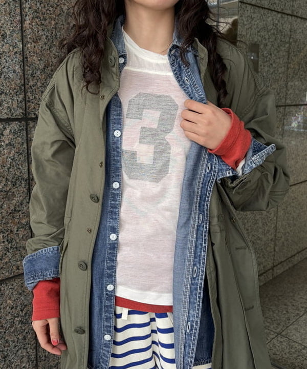 ばるたんさんの「BEAMS WOMEN｜maturely / メモリー ツイル ミリタリー コート」を使ったコーディネート