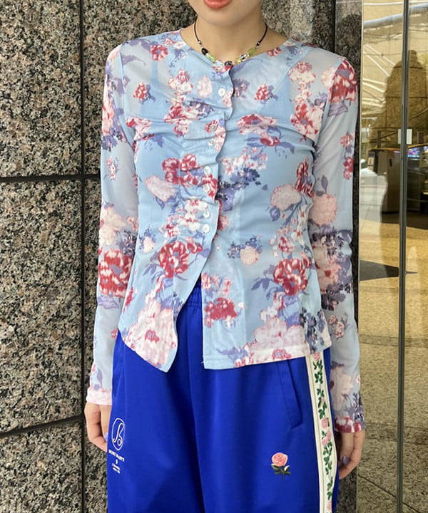 あさひさんの「BEAMS WOMEN｜シアー フラワープリント カーディガン」を使ったコーディネート