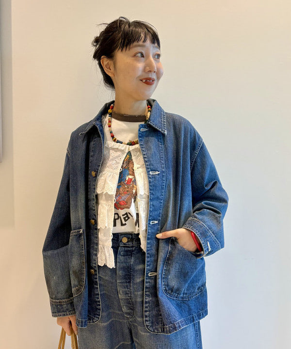 おのすさんの「BEAMS WOMEN｜【別注】HEAR MY NAME &times; maturely / プレイヤーズ プリント ショートスリーブ」を使ったコーディネート