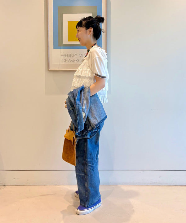 おのすさんの「BEAMS WOMEN｜【別注】HEAR MY NAME &times; maturely / プレイヤーズ プリント ショートスリーブ」を使ったコーディネート