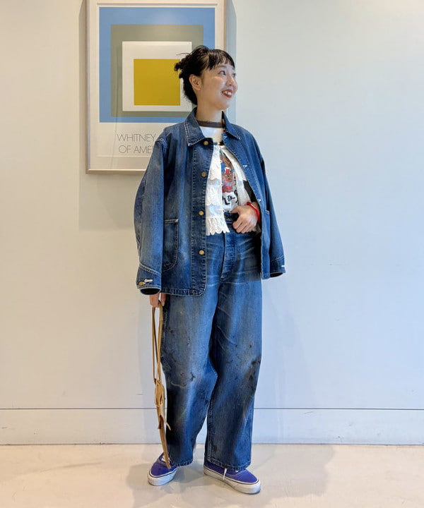 おのすさんの「BEAMS WOMEN｜【別注】HEAR MY NAME &times; maturely / プレイヤーズ プリント ショートスリーブ」を使ったコーディネート